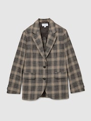 Reiss Sandor Check Wool Check Relaxed Single-Breasted Blazer - תמונה 2 מתוך 8