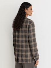 Reiss Sandor Check Wool Check Relaxed Single-Breasted Blazer - תמונה 4 מתוך 8