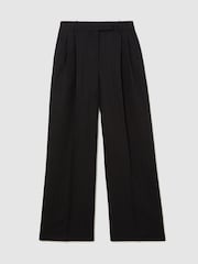 Reiss Navy Beck Wool Pinstripe Wide-Leg Suit Trousers - Image 2 of 9