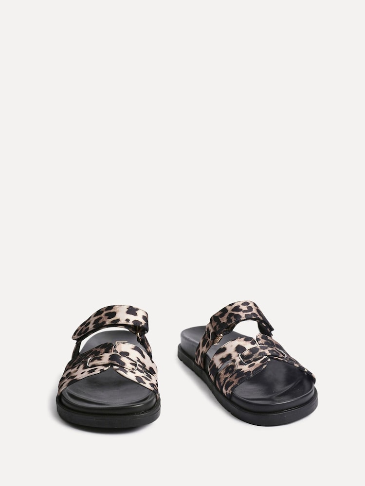 Linzi Leopard Essential Slip-On Sandals With Woven Front Strap - Image 3 of 5
