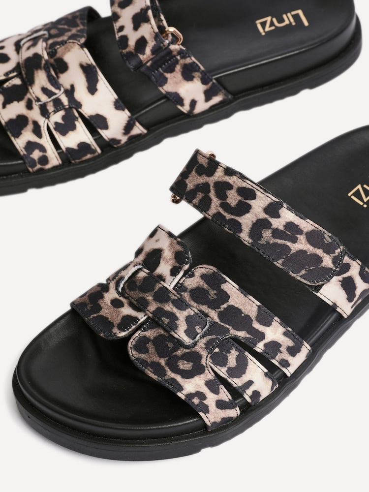 Linzi Leopard Essential Slip-On Sandals With Woven Front Strap - Image 4 of 5