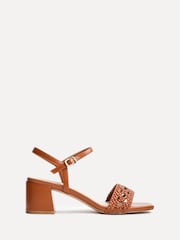 Linzi Brown Ruthie Handwoven Low Block Heeled Sandals - Image 2 of 5