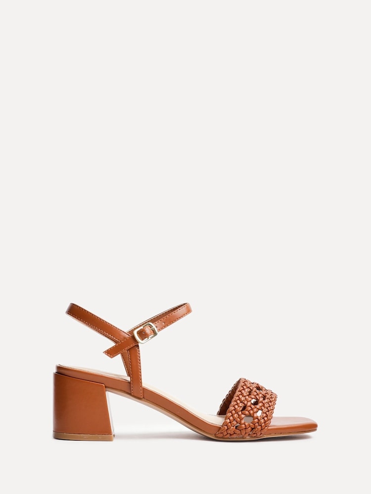 Linzi Brown Ruthie Handwoven Low Block Heeled Sandals - Image 2 of 5