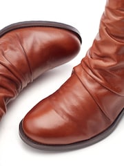 Moda in Pelle Onika Rouched Leather Ankle Boots - Image 4 of 4