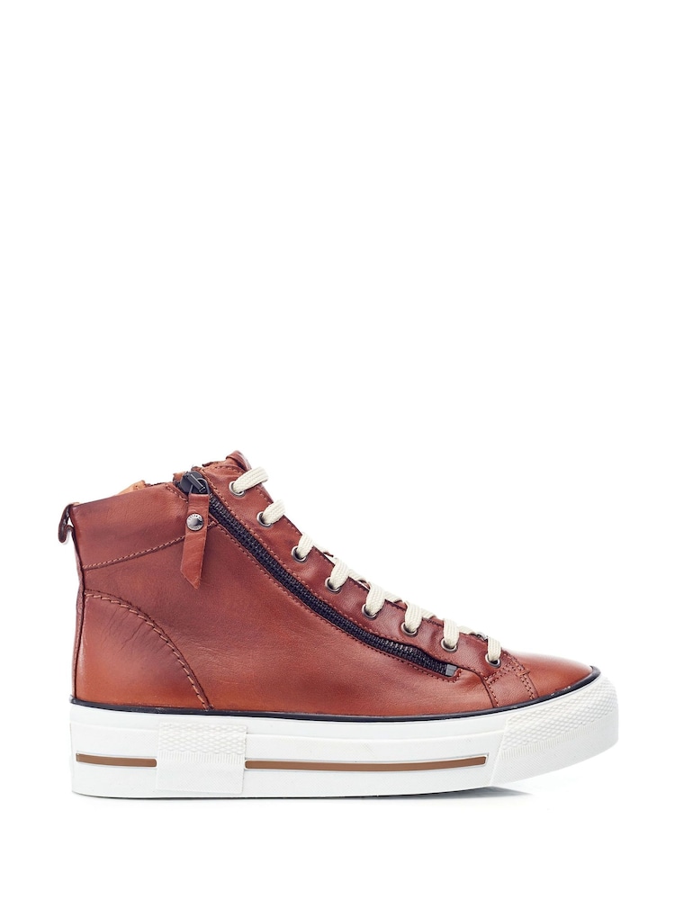 Natural - Zapatillas altas de piel con cordones y suela gruesa Annaken de Moda in Pelle - Imagen 1 de 4 Natural - Zapatillas altas de piel con cordones y suela gruesa Annaken de Moda in Pelle - Imagen 1 de 4