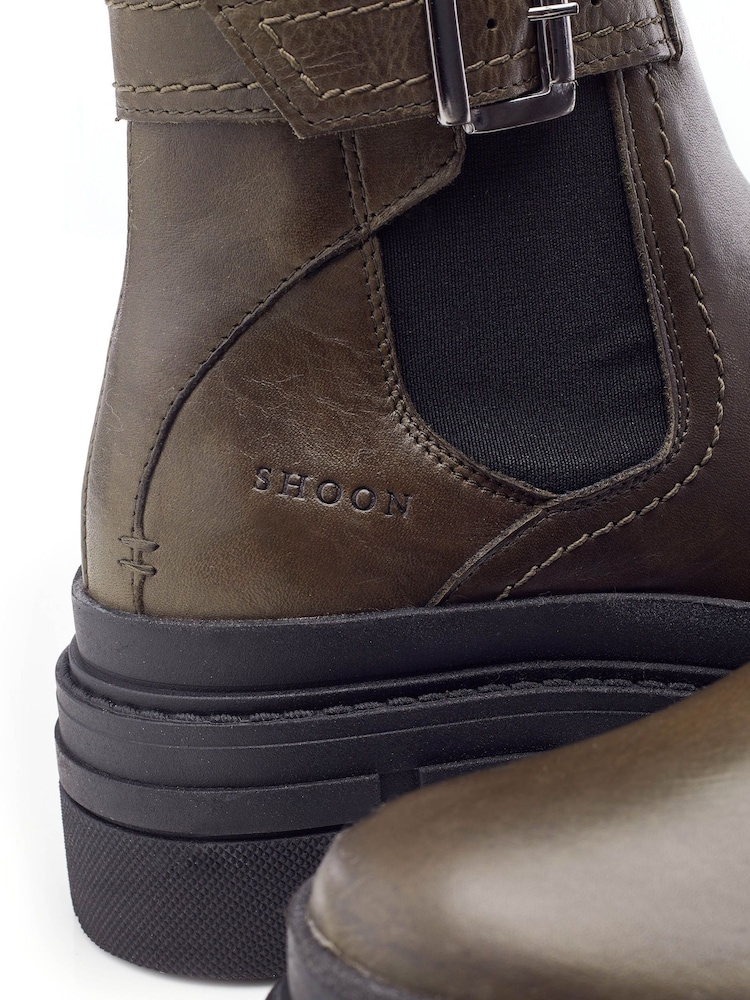 Moda in Pelle Oller Buckle Strap Chunky Leather Chelsea Boots - Image 4 of 4