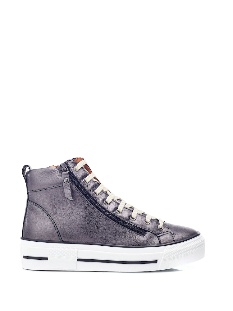 Moda in Pelle Annaken High Top Chunky Lace-Up Leather Trainers - Image 1 of 4