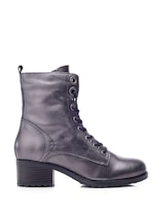 Серый металлик - Moda in Pelle BEZZIE LACE UP LEATHER ANKLE BOOT - Image 1 of 4