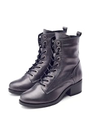 Серый металлик - Moda in Pelle BEZZIE LACE UP LEATHER ANKLE BOOT - Image 2 of 4