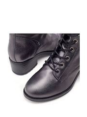 Серый металлик - Moda in Pelle BEZZIE LACE UP LEATHER ANKLE BOOT - Image 4 of 4