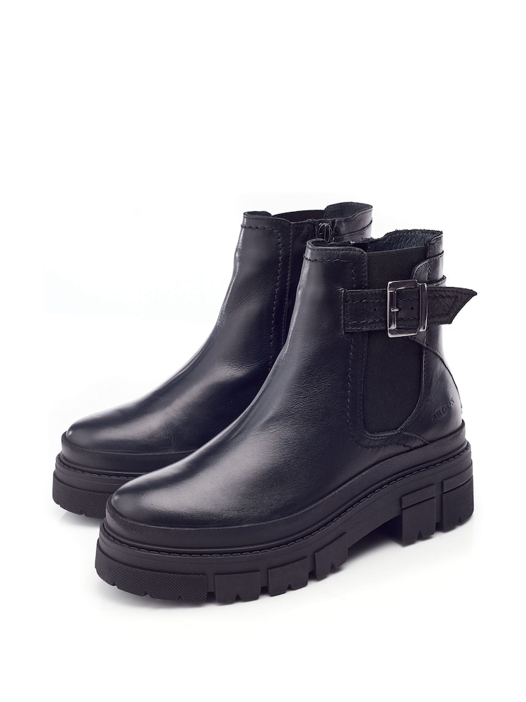 Moda in Pelle Oller Buckle Strap Chunky Leather Chelsea Boots - Image 2 of 4