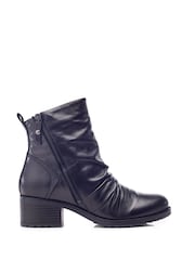 Moda in Pelle Onika Rouched Leather Ankle Boots - Image 1 of 4