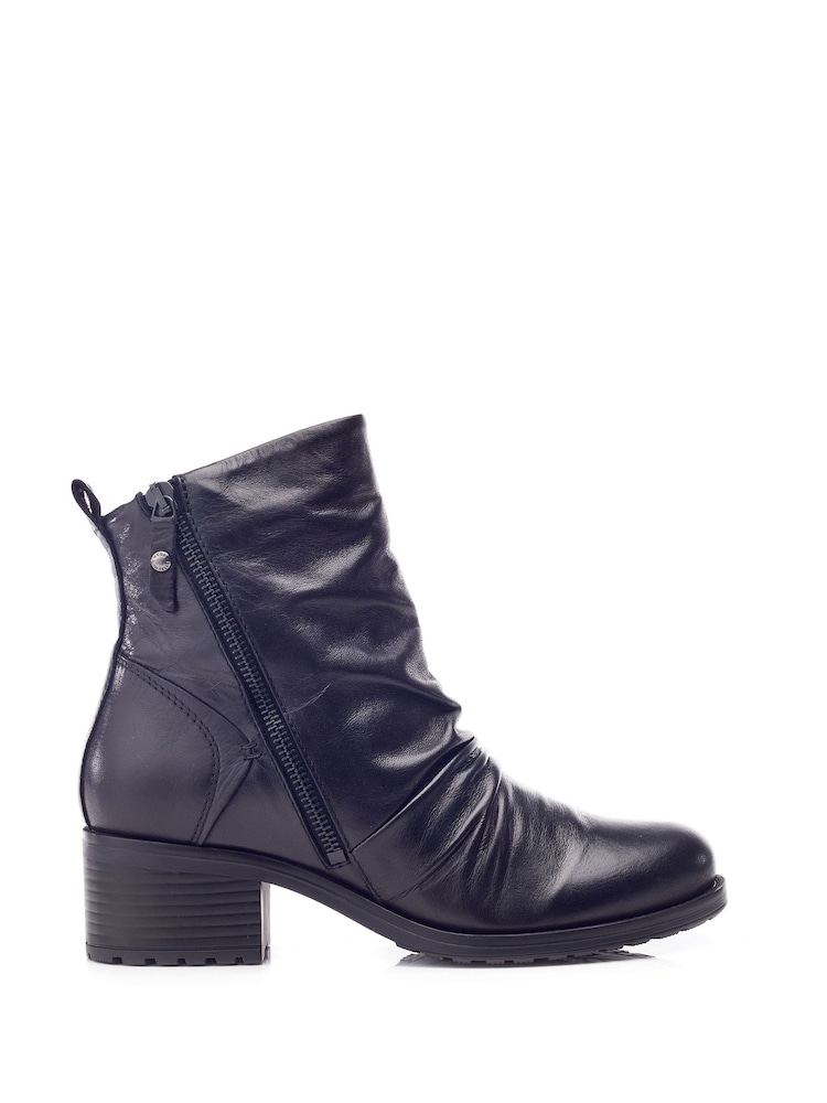 Moda in Pelle Onika Rouched Leather Ankle Boots - Image 1 of 4