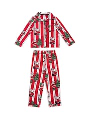 Chelsea Peers Otroški božič Santa črtast; progast potisk; vzorec Long Pyjama Set - Slika 3 iz 5