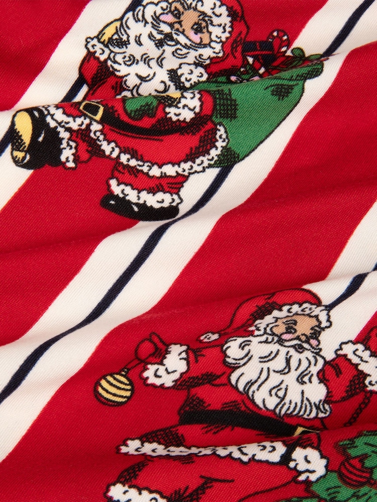 Chelsea Peers Red Baby Christmas Santa Stripe Print Sleepsuit - Image 3 of 3