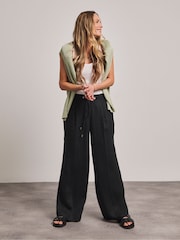 Anthology by JD Williams Black Premium Pleat Front Lightweight Trousers - Image 1 of 4
