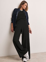 Anthology by JD Williams Black Ponte Pull-On Wide Leg Trousers - Image 1 of 4