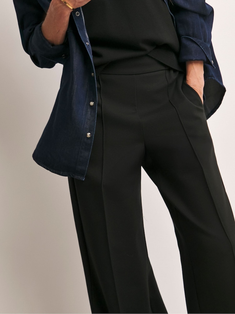 Anthology by JD Williams Black Ponte Pull-On Wide Leg Trousers - Image 4 of 4