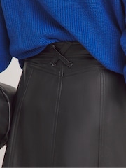 JD Williams Black A-Line Zip PU Leather Look Skirt - Image 4 of 4