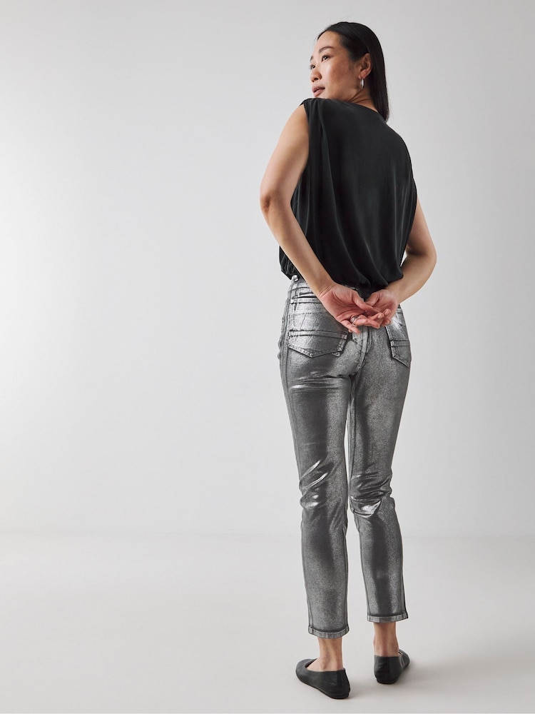 JD Williams Silver Coated Slim Leg Jeans - Image 2 of 4 JD Williams Silver Coated Slim Leg Jeans - Image 2 of 4