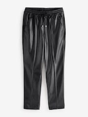 JD Williams Black Faux Leather PU Tapered Trousers - Image 5 of 5