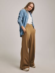 Anthology by JD Williams Camel Ponte Pull-On Wide Leg Trousers - Image 1 of 4
