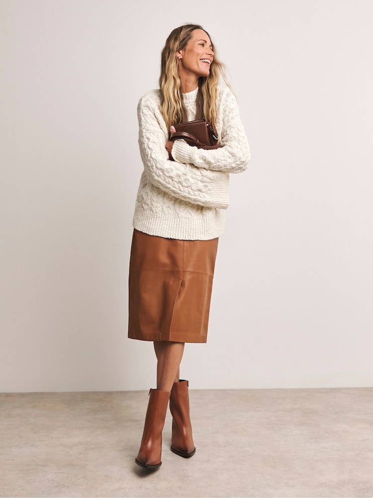 Anthology by JD Williams Natural Leather Column Skirt - Image 1 of 3