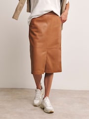 Anthology by JD Williams Natural Leather Column Skirt - Image 2 of 3