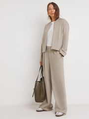 JD Williams Natural Ponte Bomber Jacket - Image 3 of 4