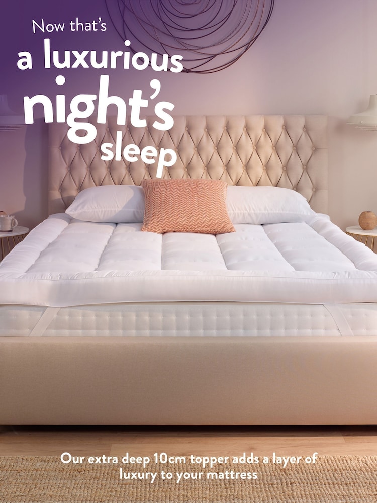 Slumberdown White Sleep Soundly Climate Control Extra Deep 10cm Mattress Topper - Image 2 of 7