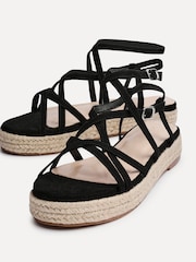 Linzi Black Dezi Strapped Flatform Sandals - Image 4 of 5