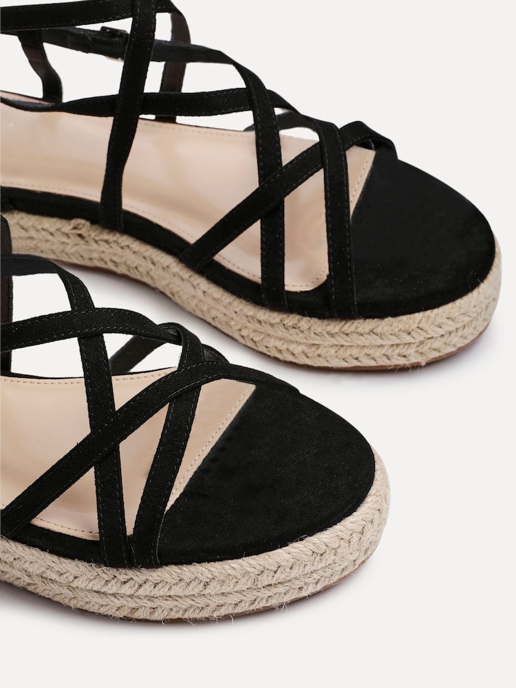 Linzi Black Dezi Strapped Flatform Sandals - Image 5 of 5
