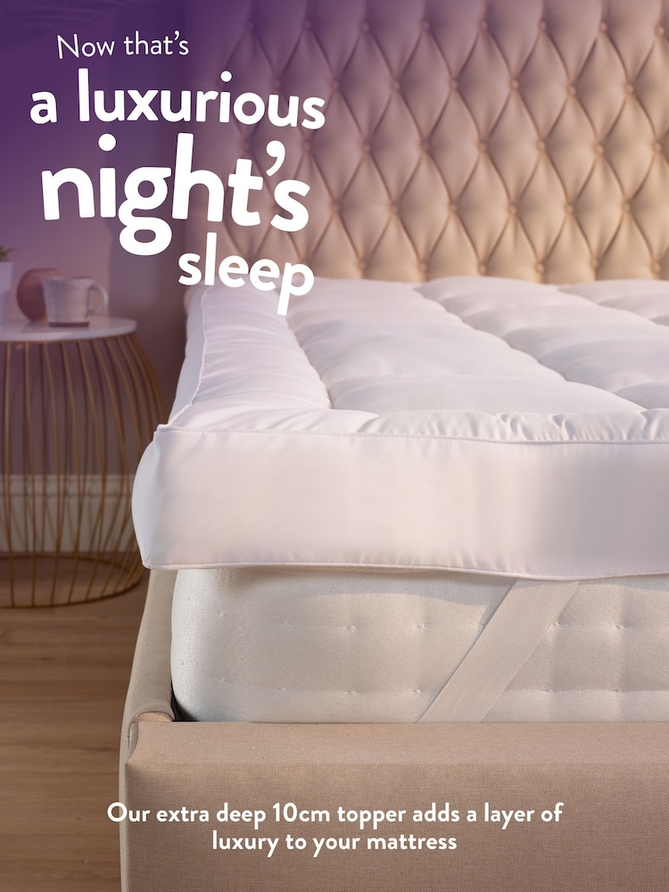 Slumberdown White Sleep Soundly Extra Deep Mattress 10cm Topper - Image 2 of 7