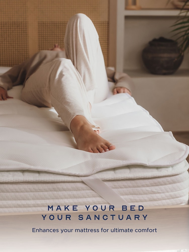 Snuggledown White Scandinavian Knitted Mattress 2.5cm Topper - Image 2 of 9