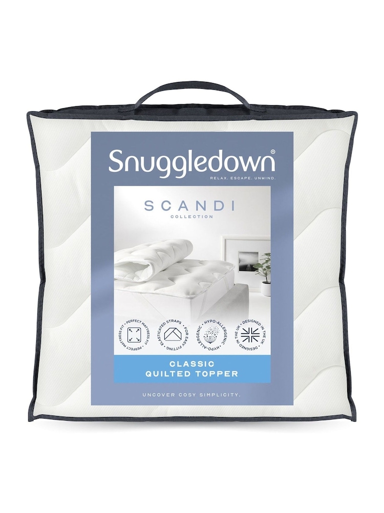 Snuggledown White Scandinavian Knitted Mattress 2.5cm Topper - Image 9 of 9