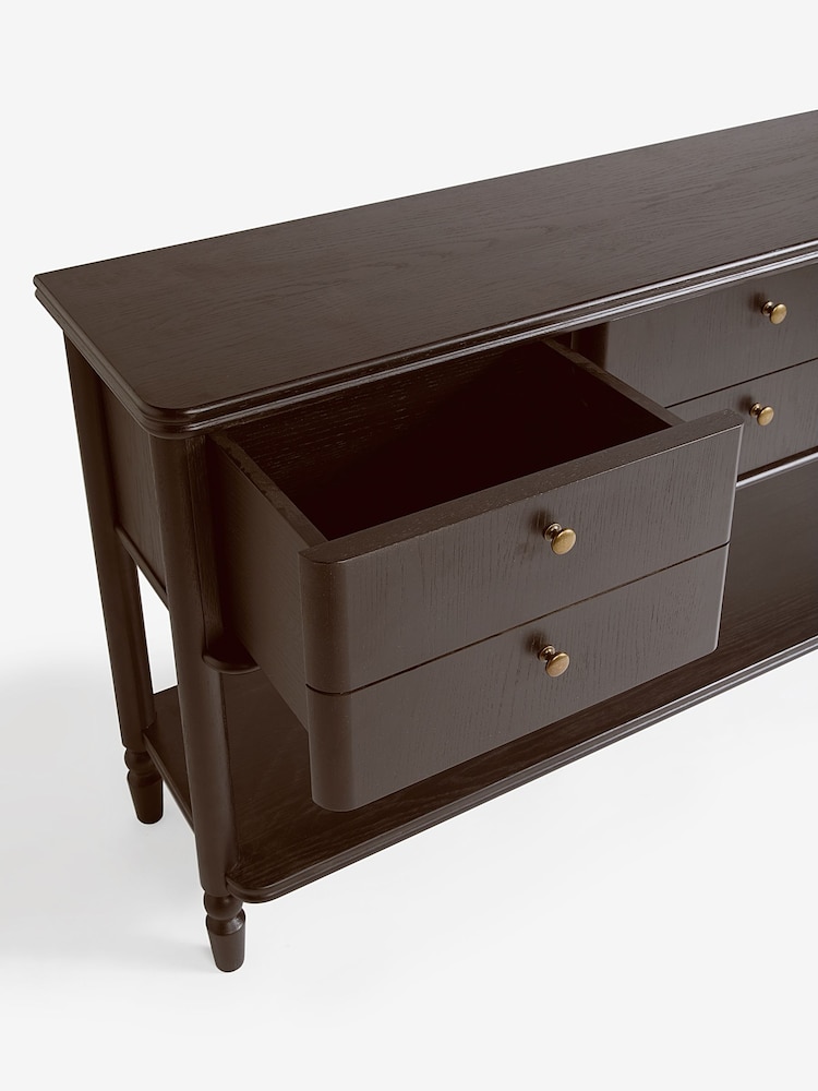 Mid Natural Margot Storage Oak Veneer Console Table - Image 10 of 10