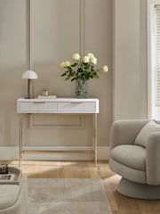 White Emilie Ribbed Console Table - Image 3 of 9