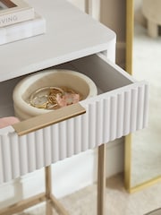 White Emilie Ribbed Console Table - Image 4 of 9
