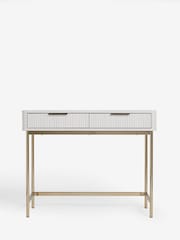 White Emilie Ribbed Console Table - Image 5 of 9