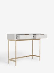 White Emilie Ribbed Console Table - Image 6 of 9