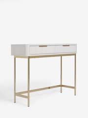 White Emilie Ribbed Console Table - Image 7 of 9