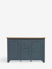 Navy Blue Malvern Oak Effect Large Slim Sideboard - Image 4 of 7