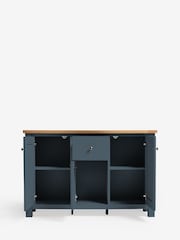 Navy Blue Malvern Oak Effect Large Slim Sideboard - Image 5 of 7