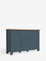 Navy Blue Malvern Oak Effect Large Slim Sideboard - Image 6 of 7