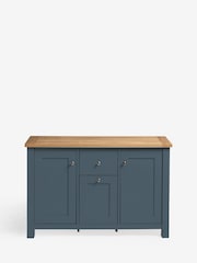 Navy Blue Malvern Oak Effect Large Slim Sideboard - Image 9 of 9