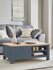 Navy Blue Malvern Oak Effect Storage Coffee Table - Image 2 of 7