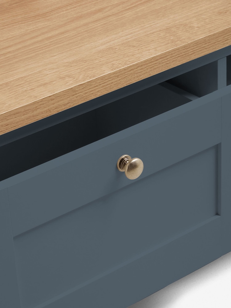 Navy Blue Malvern Oak Effect Storage Coffee Table - Image 7 of 7
