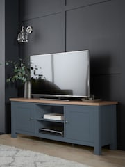 Navy Blue Malvern Oak Effect Up to 60 inch Slim TV Unit - Image 1 of 8