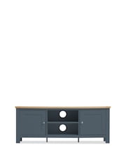 Navy Blue Malvern Oak Effect Up to 60 inch Slim TV Unit - Image 4 of 8