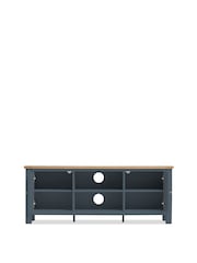 Navy Blue Malvern Oak Effect Up to 60 inch Slim TV Unit - Image 5 of 8
